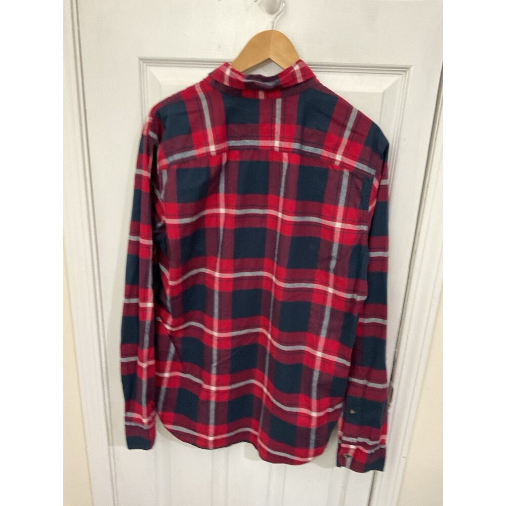 Men’s HOLLISTER Long Sleeve Plaid Shirt Size Xl Red Blue - Picture 2 of 6